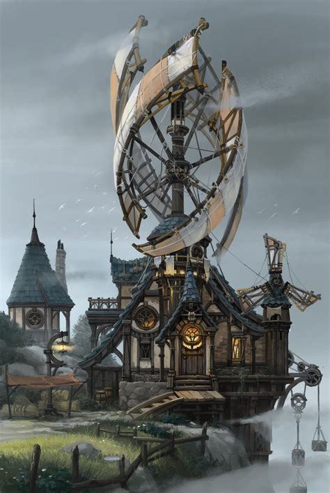 Monumental magical metal windmill